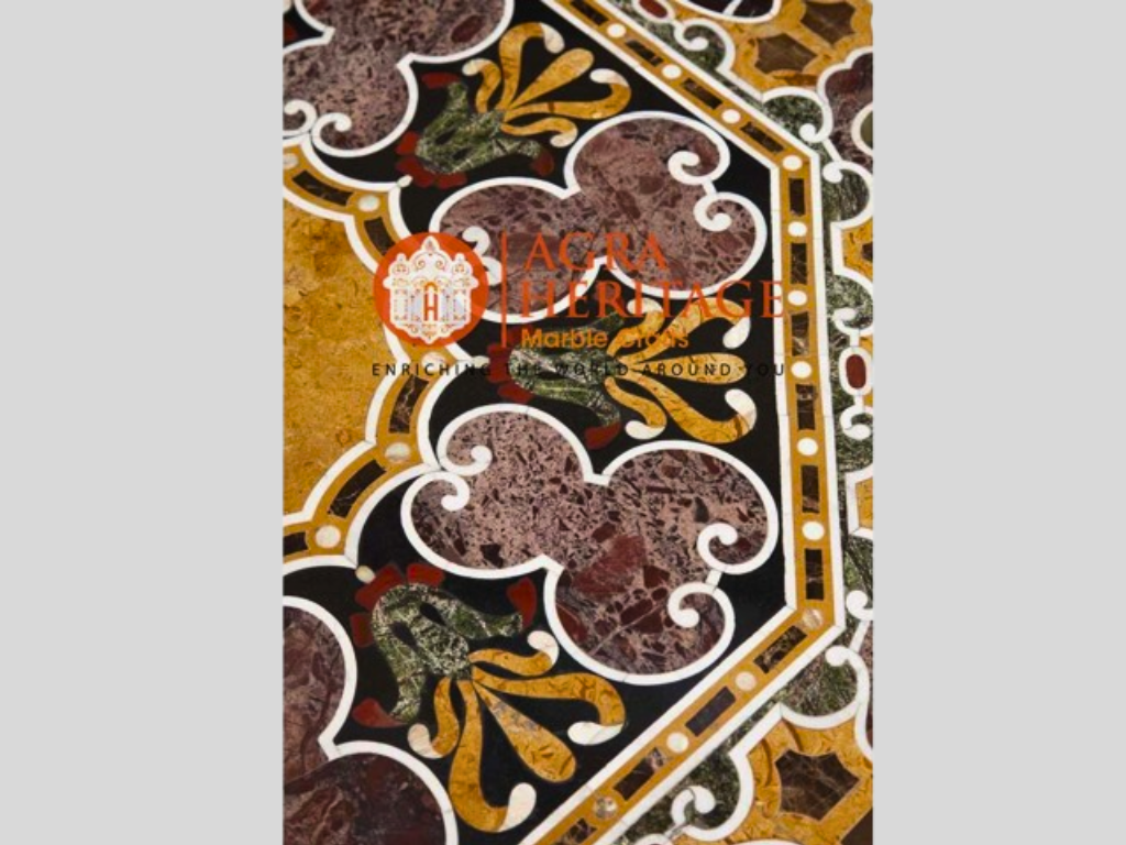 Marble Dining Hallway Table Top Pietra Dura Inlay Stone Home Decor